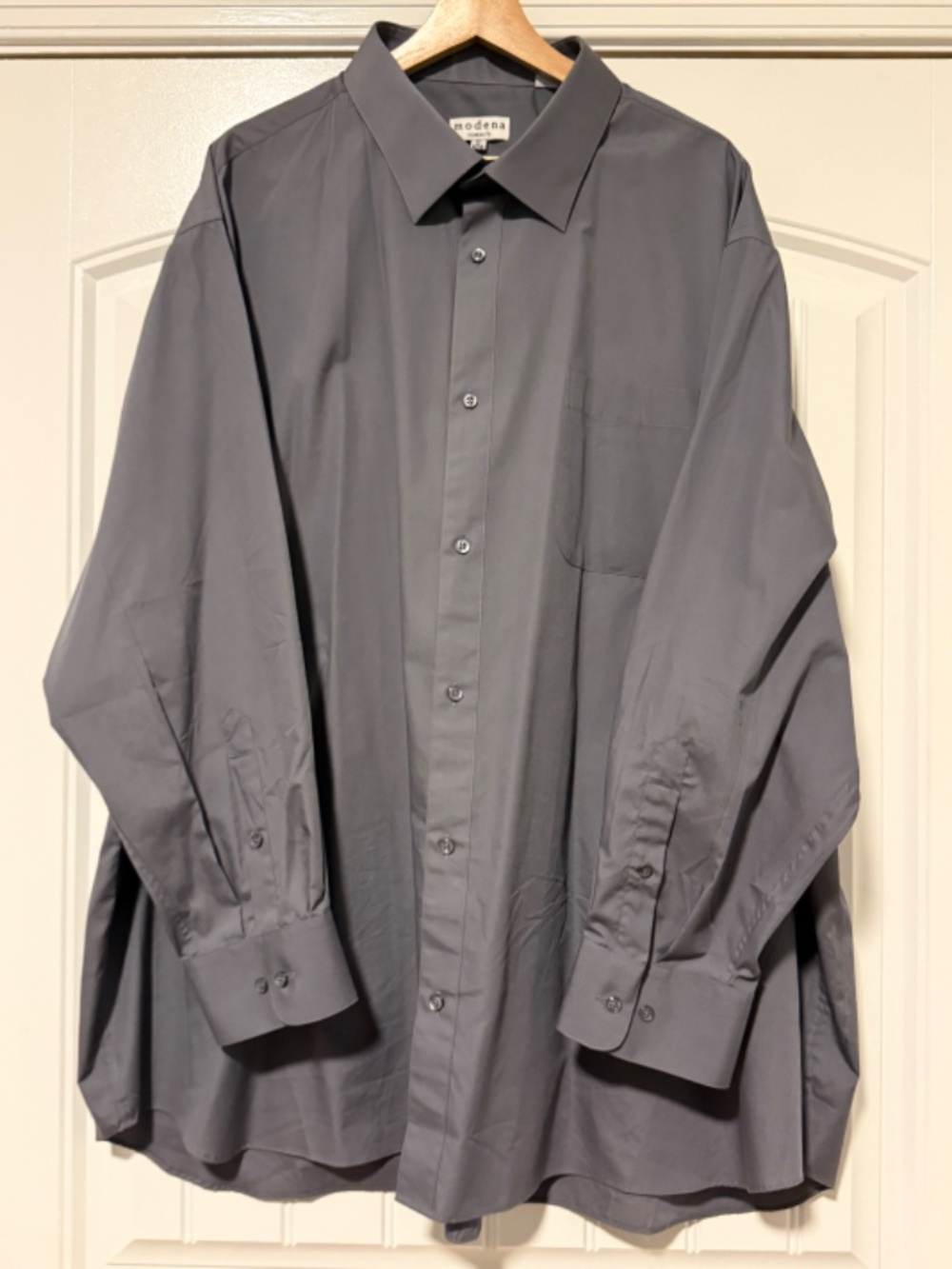 Modena Classic Fit Button Down Shirt Men’s Size 20 34/35 Gray Long Sleeve